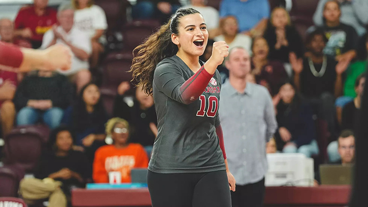 Callie Kemohah (Osage) notched 18 digs as Sooners Dominate Crimson Tide in Wednesday Night Victory