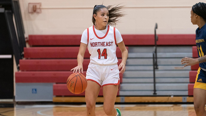 Aaliyah Jones (Oglala Lakota) led the Northeastern Hawks in scoring with 23 points in Win over Iowa Lakes CC