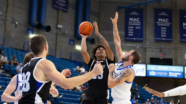 Justin Hemphill (Seneca Nation) Notched his second Double-Double of the Year with 13 Points,10 Rebounds in Win