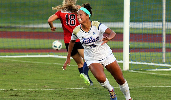 Reagan Whitlow (Mvskoke Creek) put the Golden Hurricane on the board ...