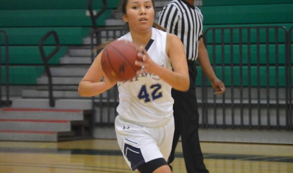 Shayleen Toehe (Navajo) scores the last 12 points to seal the win for ...