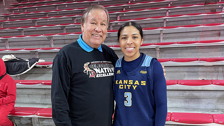 Alayna Contreras (Ojibwe) scored 24 points for Kansas City who Fall at USD’s Third Annual Native Heritage Game