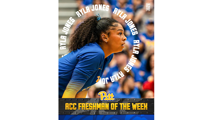 Pitt middle blocker Ryla Jones (Cree) was tabbed the ACC Freshman of the Week