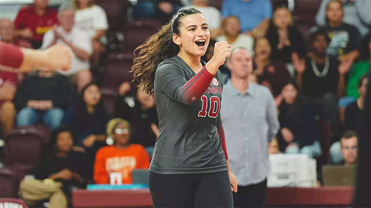 Callie Kemohah (Osage) Collects 24 Digs for Sooners in Five Set Win over Ole Miss