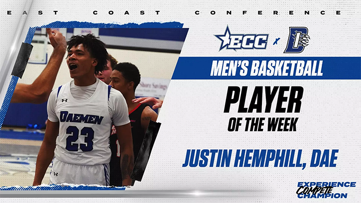 Justin Hemphill (Seneca Nation) was tabbed the East Coast Conference Player of the Week